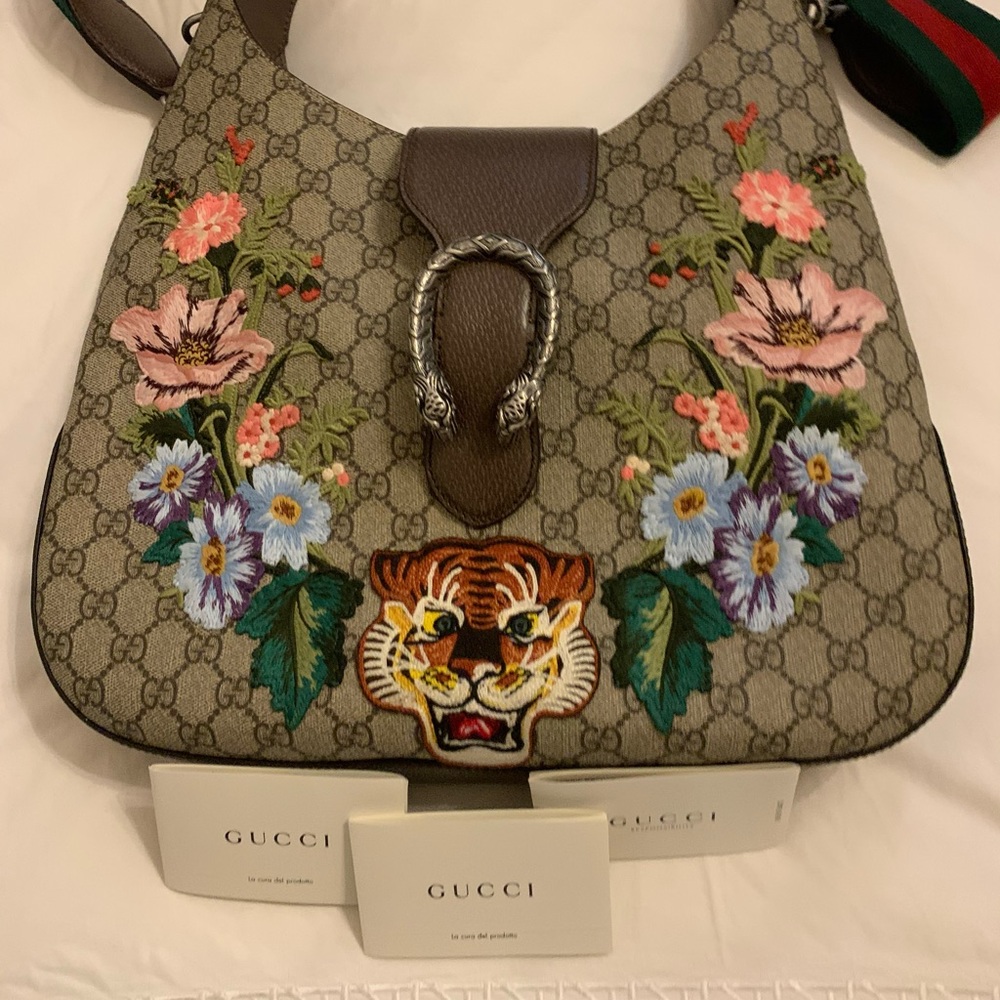 Gucci Tiger Patchwork Shoulder/ Crossbody Handbag - image 1